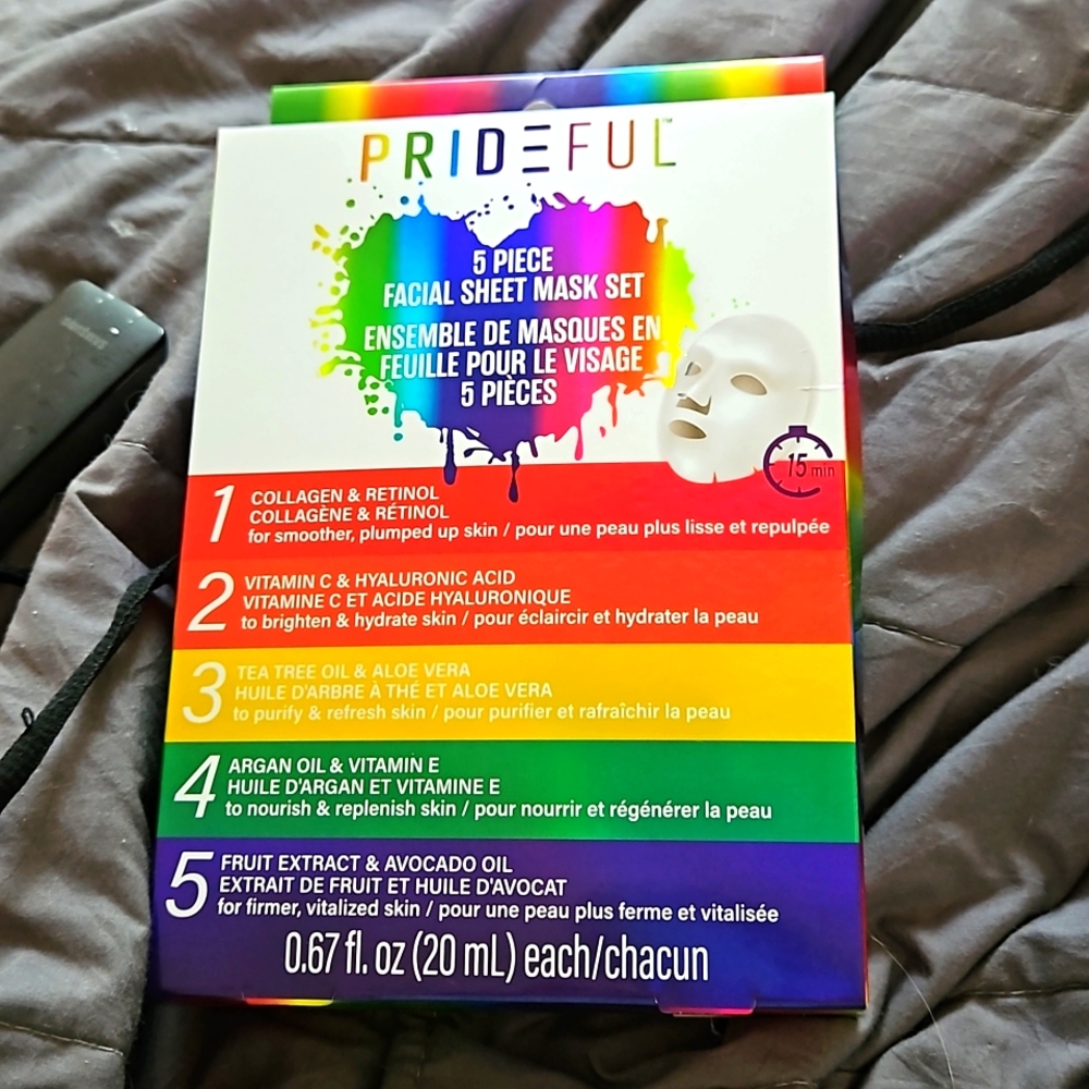 PRIDEFUL 10 Facial Sheet Masks 2 packages.